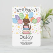 Goldendoodle Hond Verjaardagsfeest Uitnodiging (Staand voorkant)