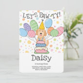 Goldendoodle Hond Verjaardagsfeest Uitnodiging (Staand voorkant)