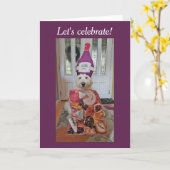 Goldendoodle-hond wijn- en kaasviering  kaart (Gele Bloem)