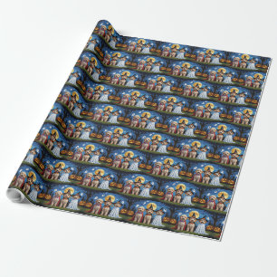 Goldendoodle Honden Pompoen Halloween Grappig Cadeaupapier