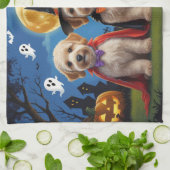 Goldendoodle Honden Pompoen Halloween Grappig Theedoek (Gevouwen)