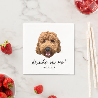 Goldendoodle Huwelijksfeest Aangepaste Cocktail se Servet