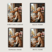 Goldendoodle in Franse bakkerij kunst Canvas Afdruk