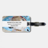 Goldendoodle in haaienkostuum bagagelabel (Achterkant horizontaal)