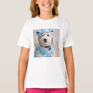 Goldendoodle in haaienkostuum t-shirt