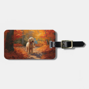 Goldendoodle in Herfstbladeren Herfst Inspire Bagagelabel