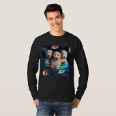 Goldendoodle In Space With Donuts Cute Doodle Boys T-shirt (Voorkant volledig)