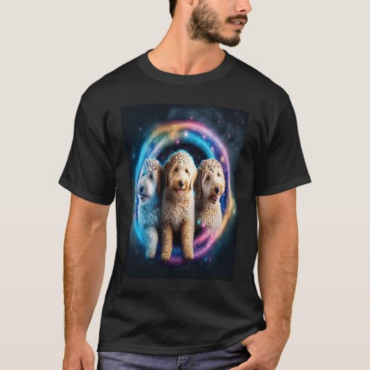 Goldendoodle In Space With Donuts Cute Doodle Boys T-shirt (Voorkant)