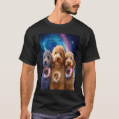 Goldendoodle In Space With Donuts Cute Doodle Boys T-shirt (Voorkant)