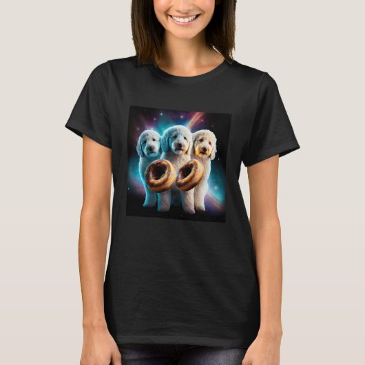 Goldendoodle In Space With Donuts Cute Doodle Boys T-shirt (Voorkant)