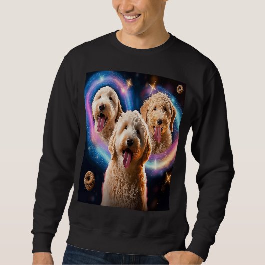 Goldendoodle In Space With Donuts Cute Doodle Boys Trui (Voorkant)
