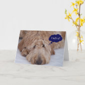 Goldendoodle "je lub u !" Carte (Fleur jaune)