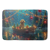 Goldendoodle Kerst Feestelijke reis Badmat (Voorkant)