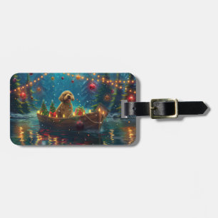 Goldendoodle Kerst Feestelijke Reis Bagagelabel