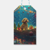 Goldendoodle Kerst Feestelijke reis Cadeaulabel (Achterkant)