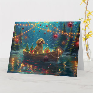 Goldendoodle Kerst Feestelijke reis Kaart