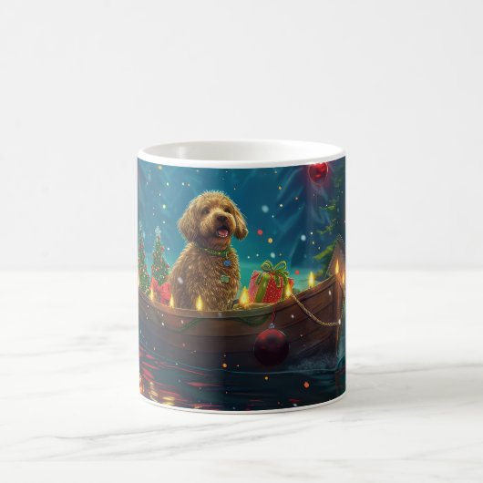 Goldendoodle Kerst Feestelijke reis Koffiemok (Center)