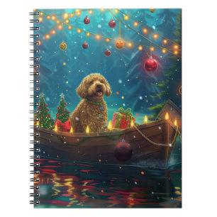 Goldendoodle Kerst Feestelijke Reis Notitieboek