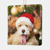 Goldendoodle Kerst Ornament Stone (Links)