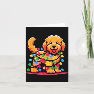 Goldendoodle Kerstboom Kerstlichtjes Gouden Doo Kaart