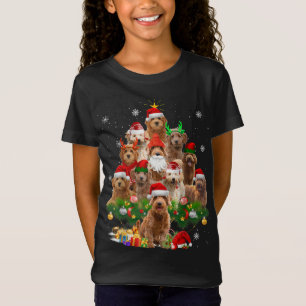 Goldendoodle Kerstboom Lights Grappige Hond Xmas T-shirt
