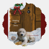 Goldendoodle kerstcadeaus ornament kaart (Voorkant)