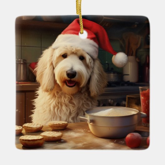 Goldendoodle Kerstkoekjes Vakantie Keramisch Ornament (Voorkant)