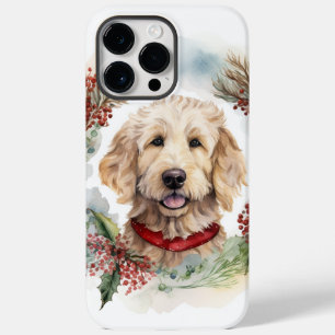 Goldendoodle Kerstkrans Feestelijke Pup Case-Mate iPhone 14 Pro Max Hoesje