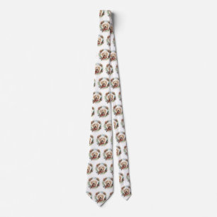 Goldendoodle Kerstkrans Feestelijke Pup Stropdas