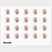 Goldendoodle Kerstmis gepersonaliseerd plezier Ronde Sticker (Vel)
