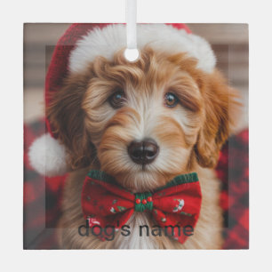 Goldendoodle Kerstmis Glas Ornament