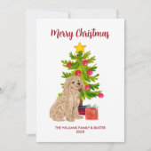 Goldendoodle Kerstmis Kaart (Voorkant)