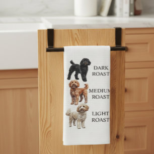 Goldendoodle koffie licht donker medium roast theedoek