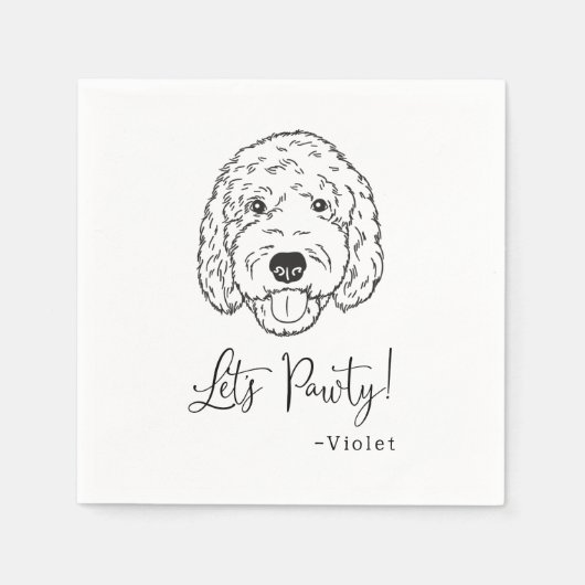 Goldendoodle Labradoodle Custom.Napkin Hondenbruil Servet (Voorkant)