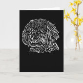 Goldendoodle Line art cadeau idee Kaart (Gele Bloem)