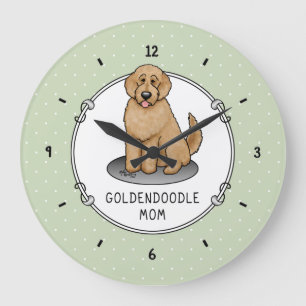 Goldendoodle Mam Doodle Mam (gouden rood) Dog Mam Grote Klok