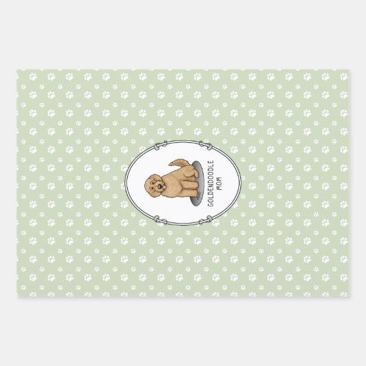 Goldendoodle Mam Doodle Mam (gouden rood) Dog Mam Inpakpapier Vel (Voorkant 3)