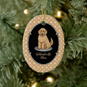 Goldendoodle Mam Doodle Mam (gouden rood) Dog Mam Keramisch Ornament