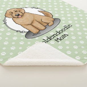 Goldendoodle Mam Doodle Mam (gouden rood) Dog Mam Sherpa Deken