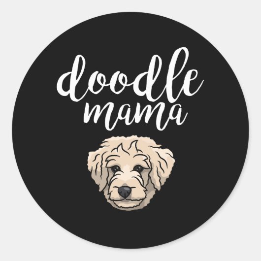 Goldendoodle Mama Doodle Mam Ronde Sticker (Voorkant)