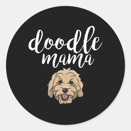 Goldendoodle Mama Doodle Mam Ronde Sticker (Voorkant)