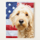 Goldendoodle met Amerikaanse vlag Planner (Achterkant)