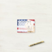 Goldendoodle met Amerikaanse vlag Post-it® Notes (Op bureau)