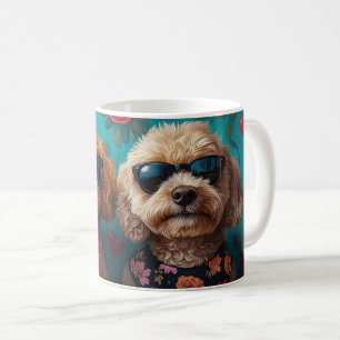 Goldendoodle Met Hartrozen Valentijnsdag Koffiemok