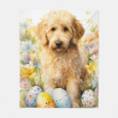 Goldendoodle met paaseieren fleece deken (Voorkant)