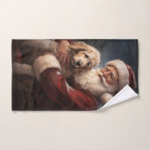 Goldendoodle Met Sinterklaas Feestelijke Kerstmis Bad Handdoek (Handdoek)