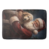 Goldendoodle Met Sinterklaas Feestelijke Kerstmis Badmat (Voorkant)