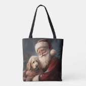 Goldendoodle Met Sinterklaas Feestelijke Kerstmis Draagtas (Achterkant)