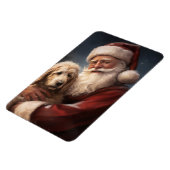 Goldendoodle Met Sinterklaas Feestelijke Kerstmis Magneet (Linkerzijde)