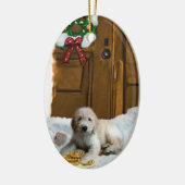 Goldendoodle Noël Cadeaux Ornement (Gauche)
